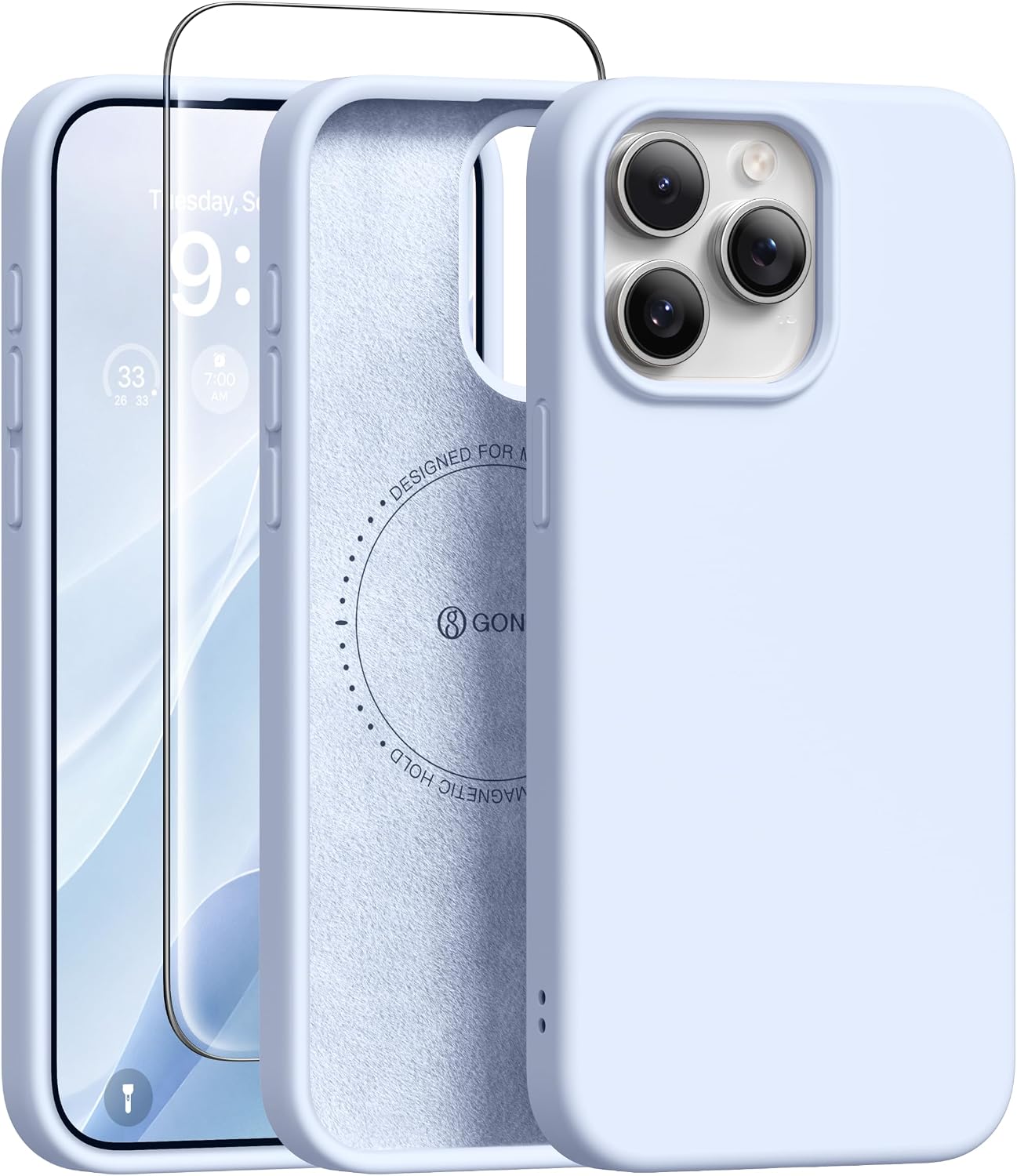 GONEZ Magnetic for iPhone 17 Pro Max Case, Silicone Cover Stone