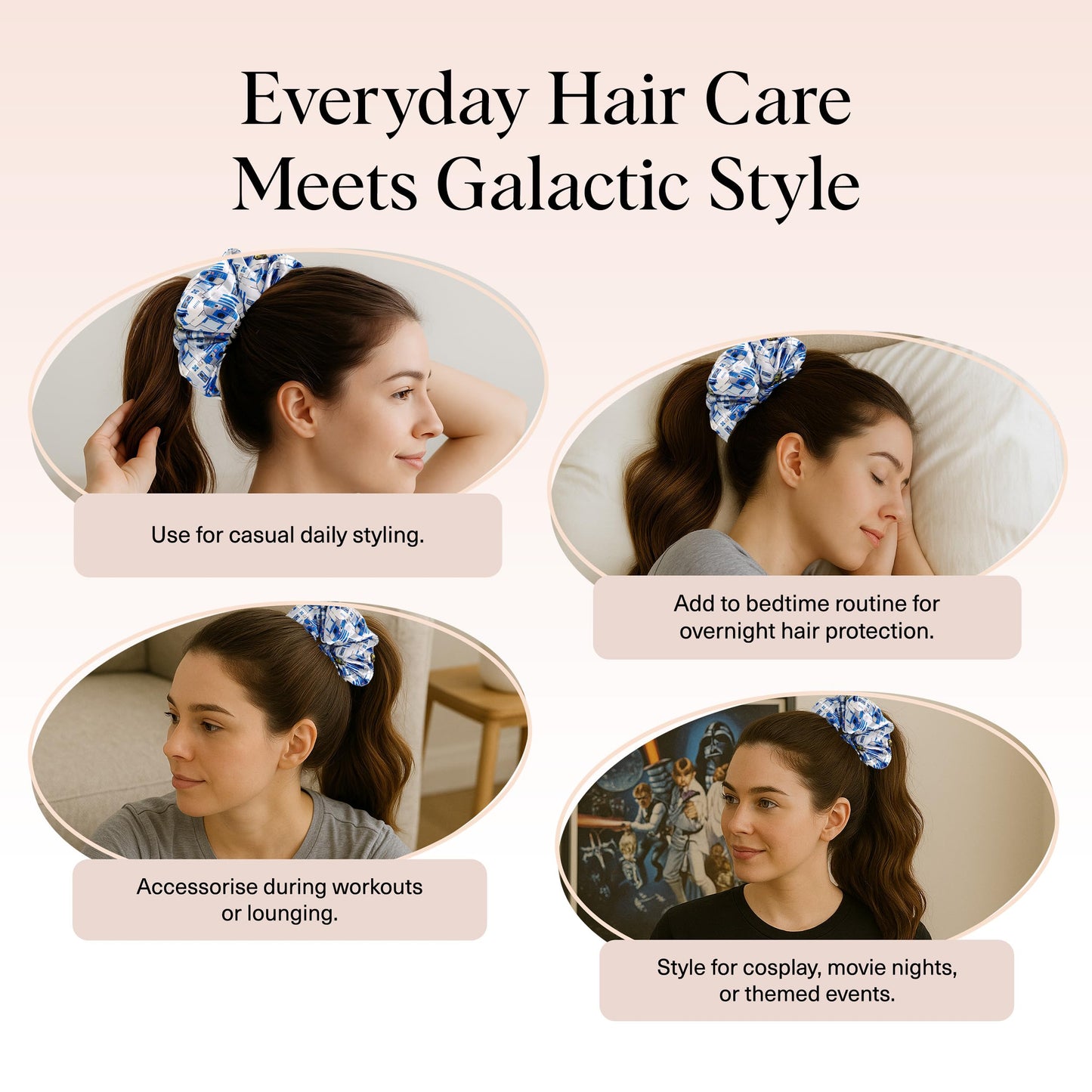 Kitsch Ultra-Petite Satin Scrunchies for Women - Eucalyptus, 6pcs