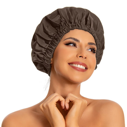 Edoneery Shower Caps for Women Reusable Waterproof, Shower Hair Cap
