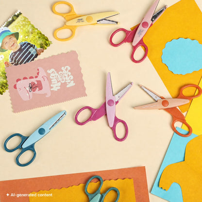 Mr. Pen- Craft Scissors Decorative Edge, 6 Pack, Bright Zig Zag Scissors