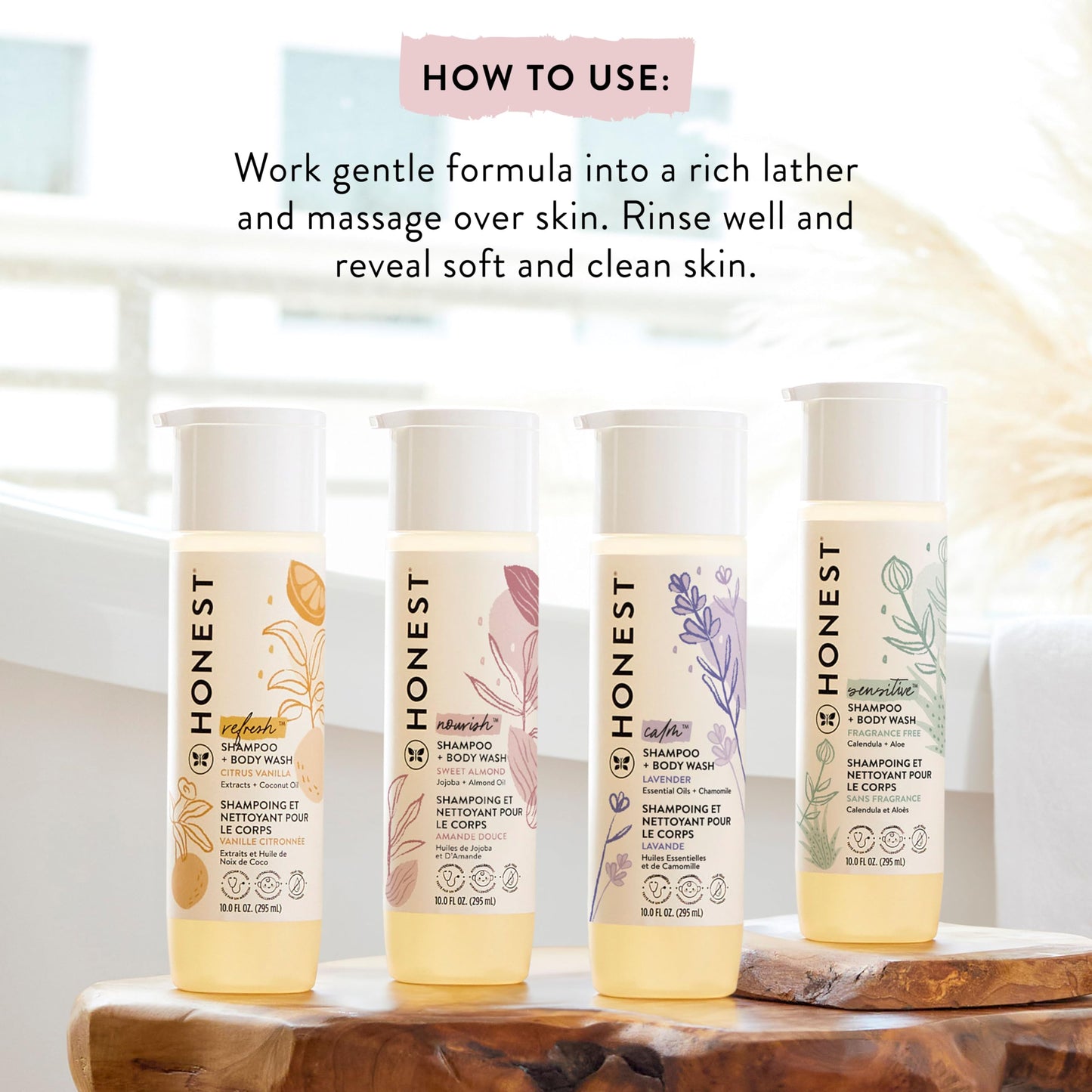 The Honest Company Shampoo & Body Wash, Tear-Free, Fragrance-Free, 10 fl oz