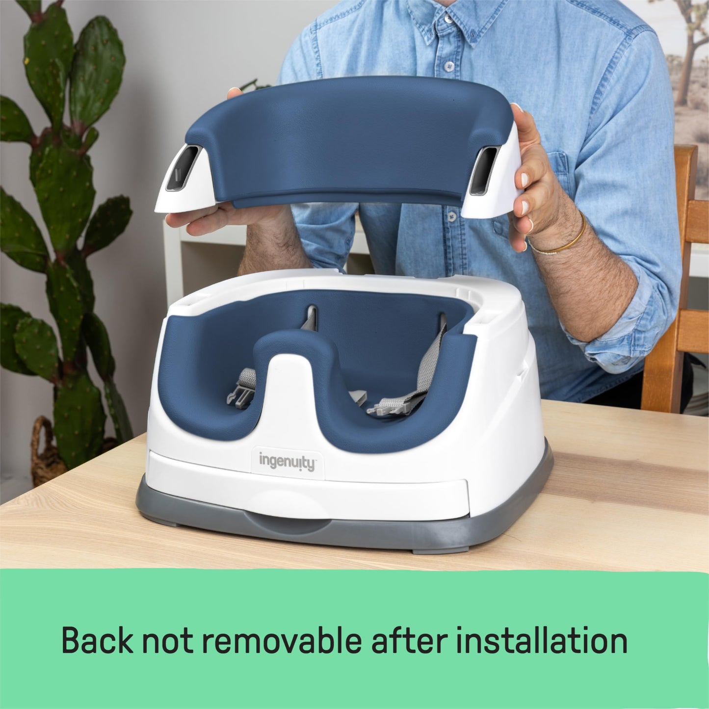 Ingenuity Baby Base 2-in-1 Booster Feeding and Floor Seat with Self-Storing Tray - Cashmere
