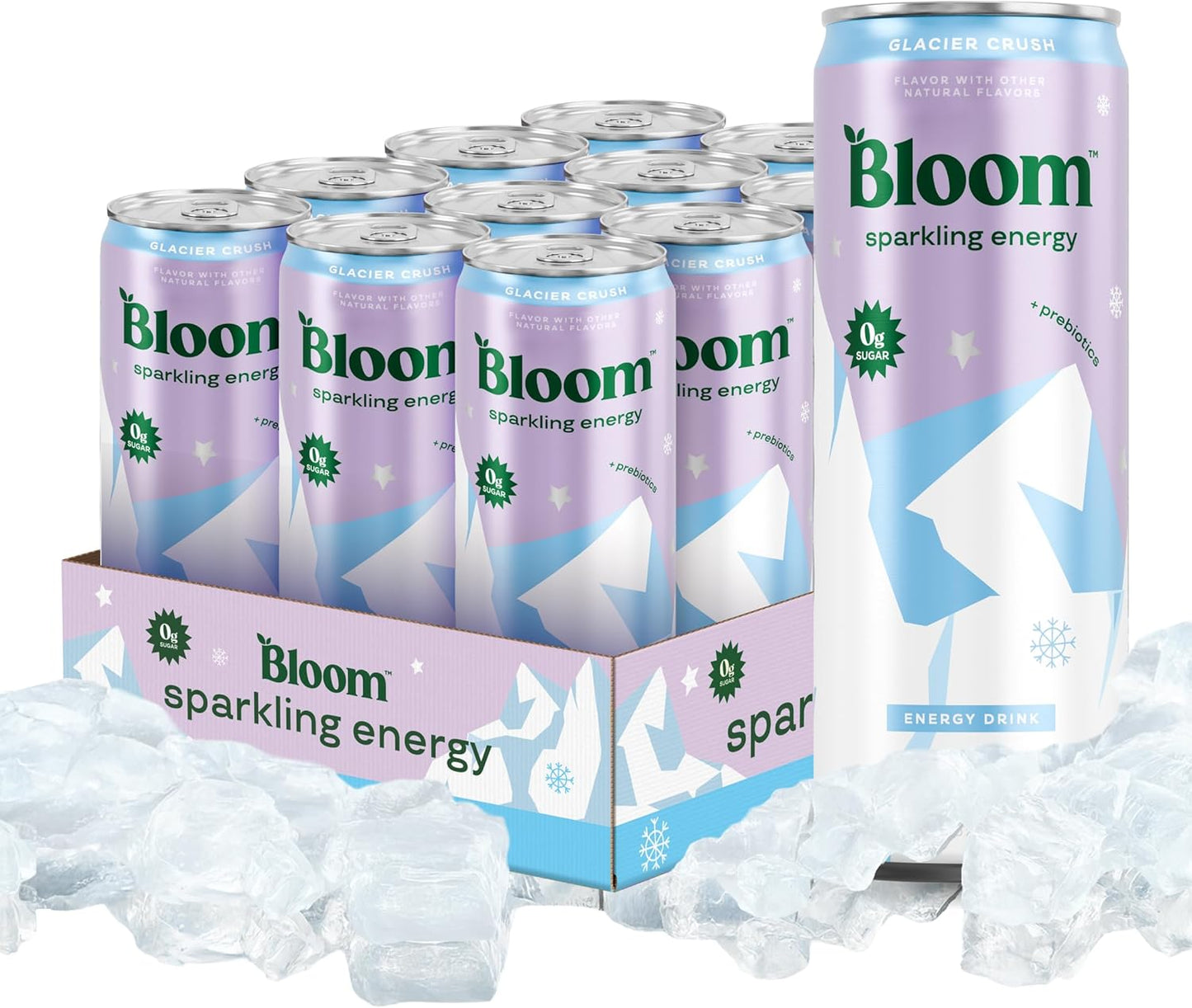 Bloom Nutrition Zero Sugar Energy Drink, Apple Crisp, 12oz 12pk