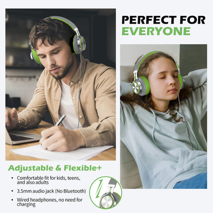 AILIHEN C8 Kids Wired Headphones with Mic for School, 3.5mm Jack, BlackBlue