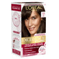 L'Oreal Paris Excellence Crème Permanent Hair Dye, Triple Care Hair Color with Hyaluronic Acid for 100% Gray Coverage, 4 Dark Brown, 1 Kit (Packaging May Vary)