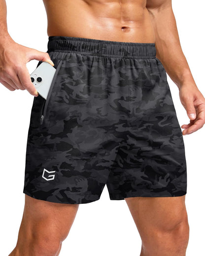 G Gradual Men's Athletic Running Shorts with 2 Zipper Pockets 7"/ 5"/ 9"