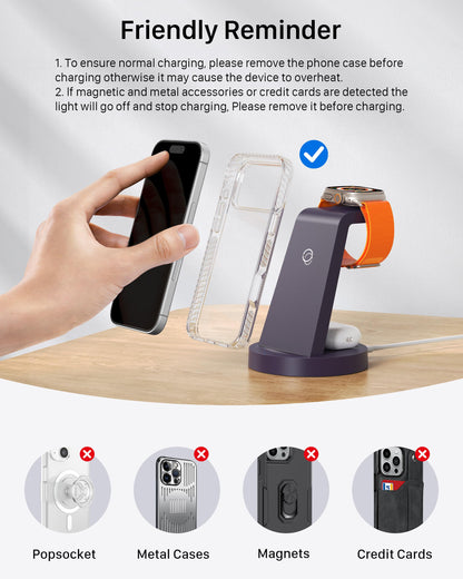 Anlmz 3 in 1 Charging Station - Wireless Charger for Apple Multiple Devices