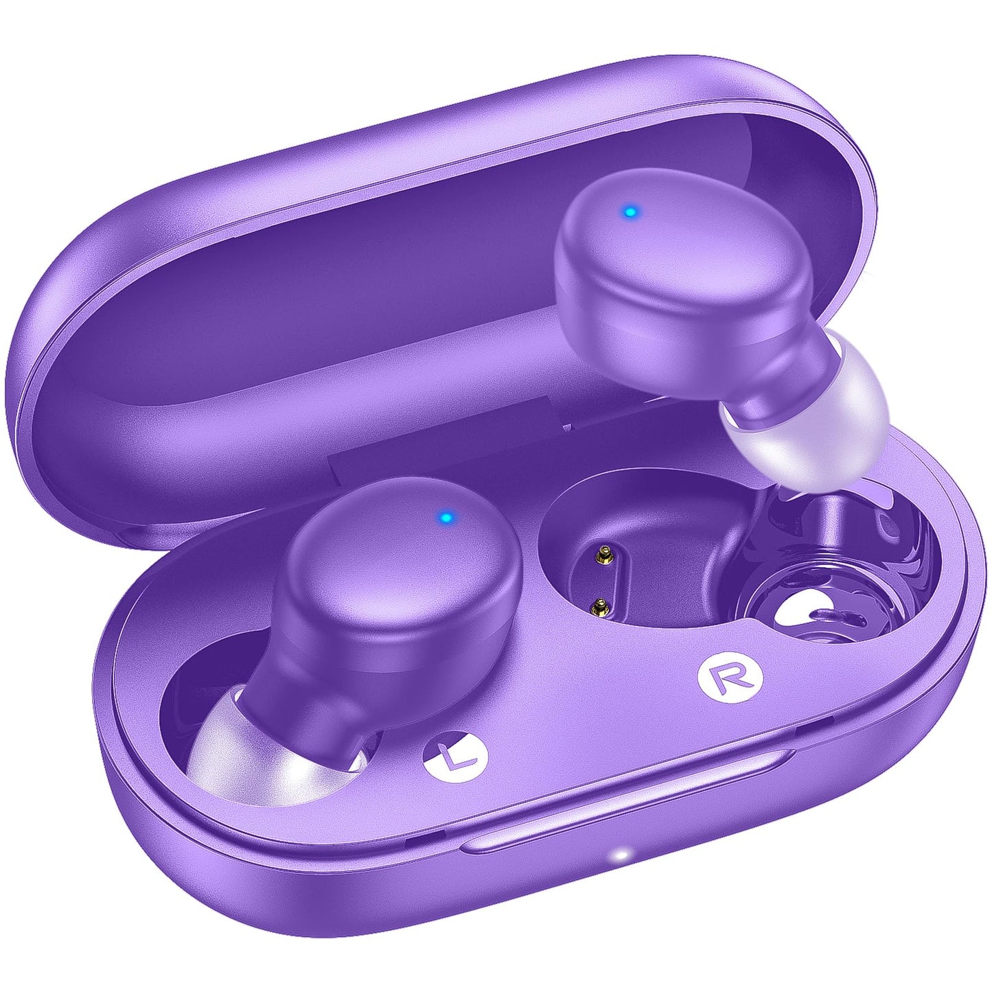 kurdene Wireless Earbuds Bluetooth 5.3 in Ear Buds Light Weight Headphones,Deep Bass Sound,Built in Mics Headset,Clear Calls Earphones for Sports Workout Glossy Black