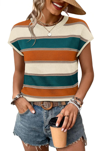 WIHOLL Womens Lightweight Sweater Spring Summer Fall Outfits Cap Sleeve Hollow Out Knit Fashion Clothing 2026