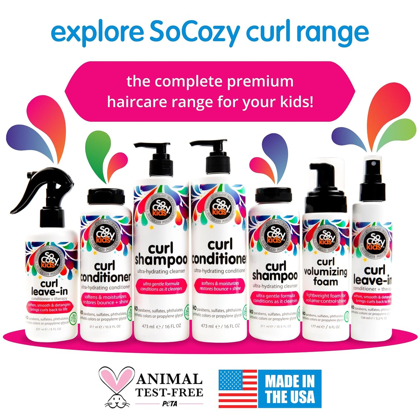 SO COZY Kids Curl Leave In Conditioner + Therapy Spray, 5.2 Fl Oz