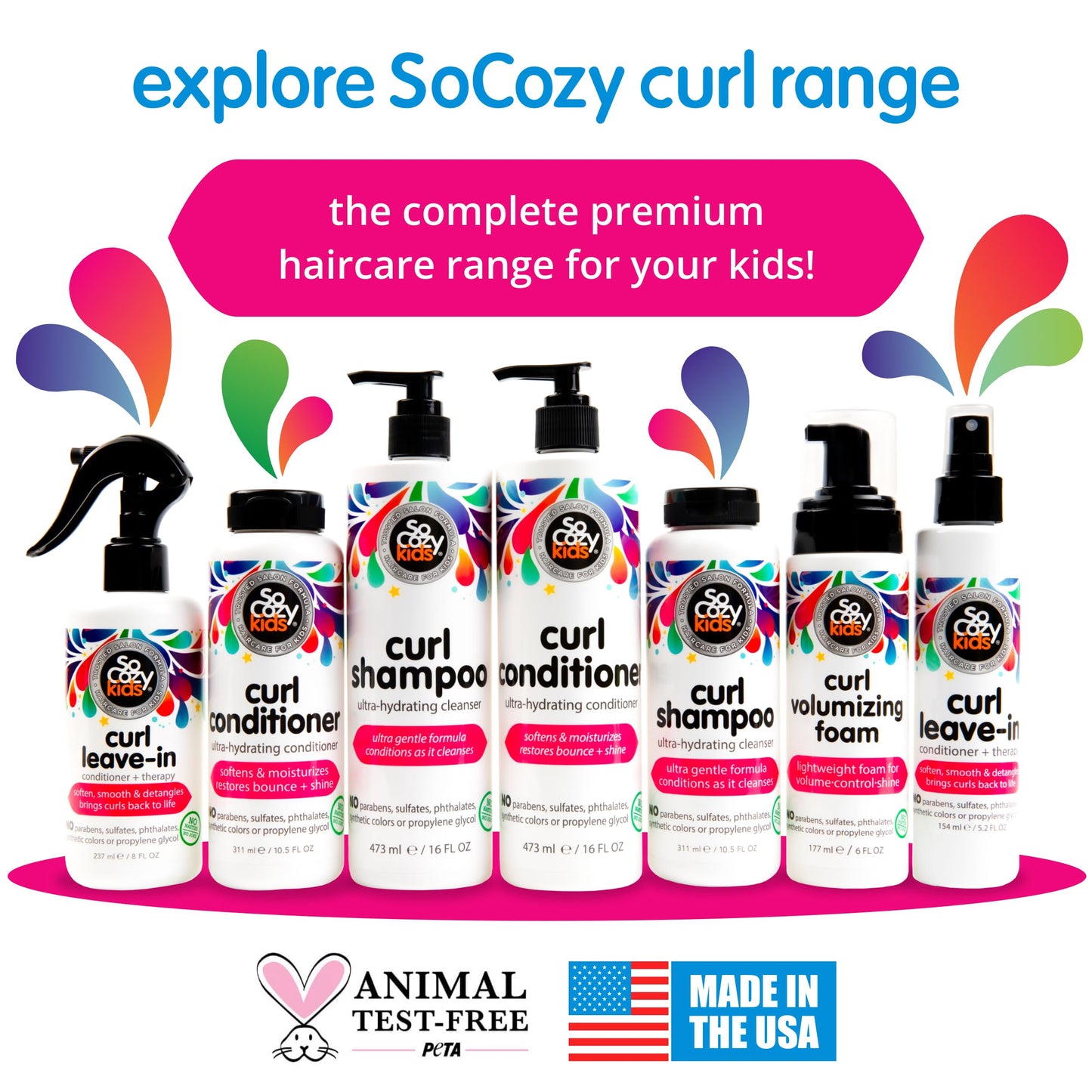 SO COZY Kids Curl Leave In Conditioner + Therapy Spray, 5.2 Fl Oz