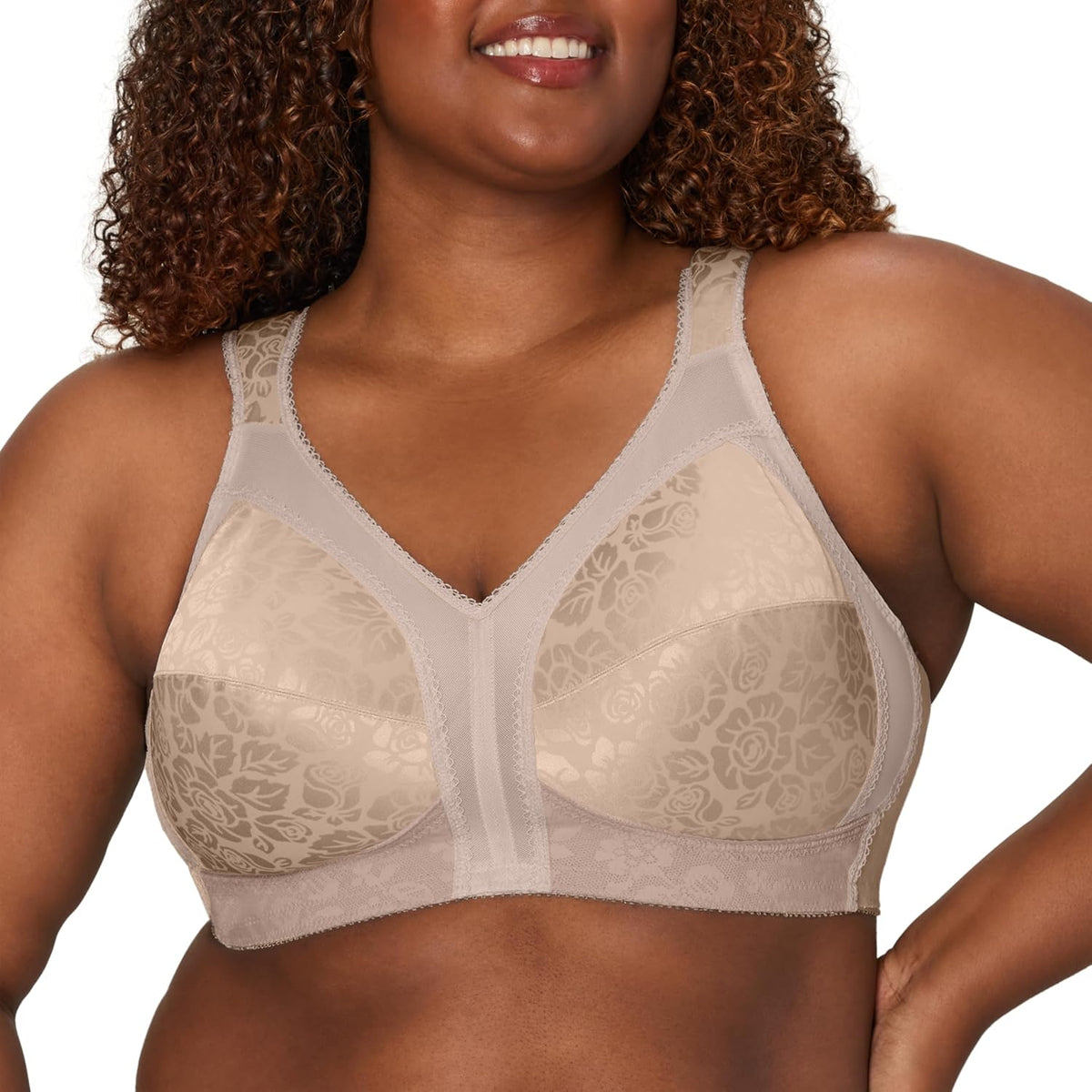 Playtex Women's Wireless Bra, 18 Hour Plus-Size Bras Available, Full Coverage, Smoothing, 4693, Single or 2-Pack