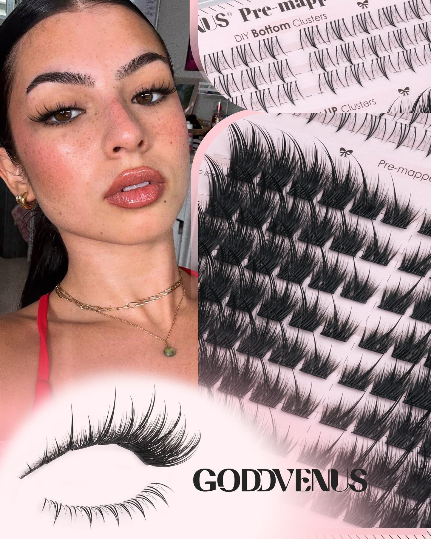 Goddvenus Pre-made Spikes Lash Clusters Wispy Manga Eyelash Clusters
