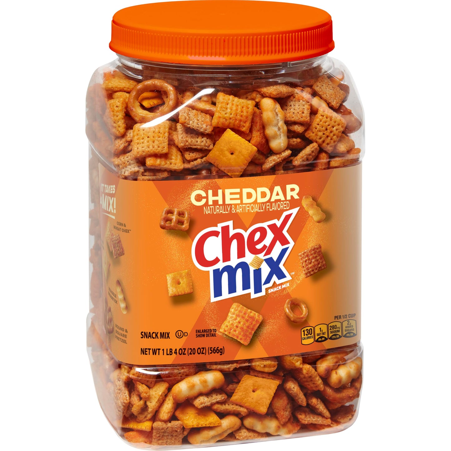 Chex Mix Bold Garlic & Herb Snack Mix, Resealable Tub, 20 oz