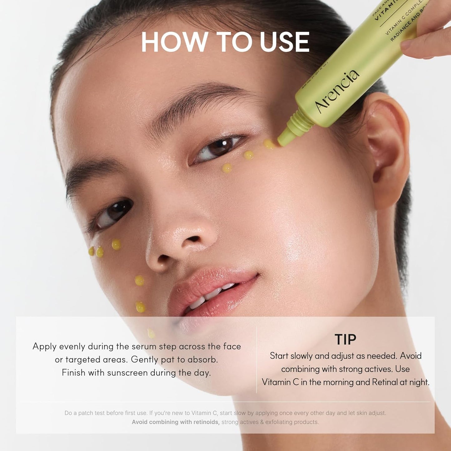 Arencia Vitamin C Booster Shot Serum with Glutathione, Niacinamide and Vitamin E for Dark Spot Care, Fine Lines & Wrinkles, Glass Skin, Korean Skincare 30ml/1.01 fl.oz