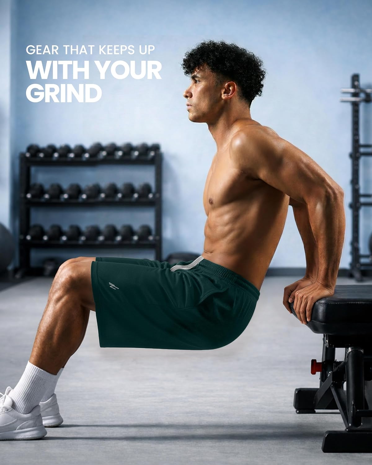 Breathable Mesh Mens Athletic Shorts Loose-Fit Quick Dry Running Gym Shorts