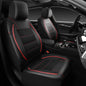 CAR PASS Universal FIT Piping Leather Car Seat Cover, for suvs,Van,Trucks,Airbag Compatible,Inside Zipper Design and Reserved Opening Holes (Full Set, Black and Red)