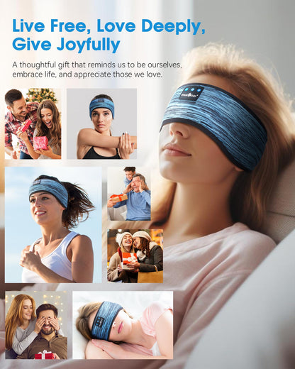 MUSICOZY Sleep Headphones Bluetooth Headband Headphones for Side Sleepers