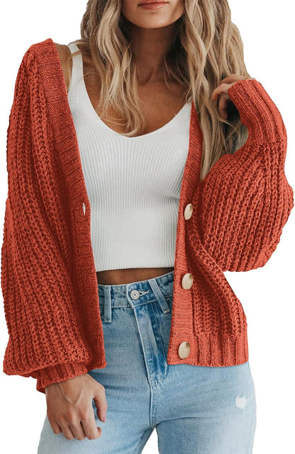 PRETTYGARDEN Women's Chunky Knit Open Front Cardigan Sweaters Fall Outfits