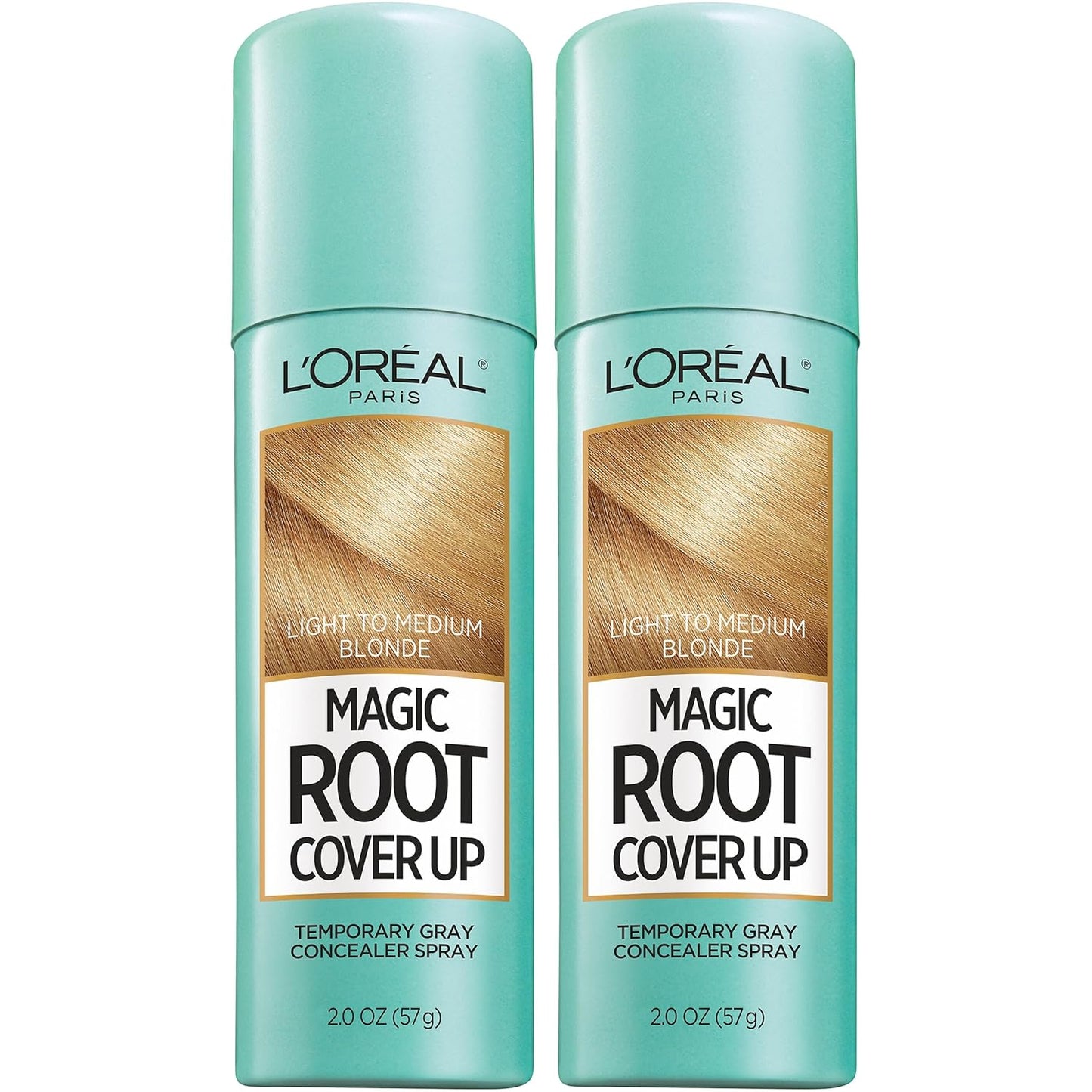 L'Oreal Paris Magic Root Cover Up Gray Hair Spray, 100% Gray Hair Coverage with Buildable, Lightweight, Transfer-Resistant, and Temporary Formula, Ammonia-Free, Dark Blonde, 2 oz (1 Count)