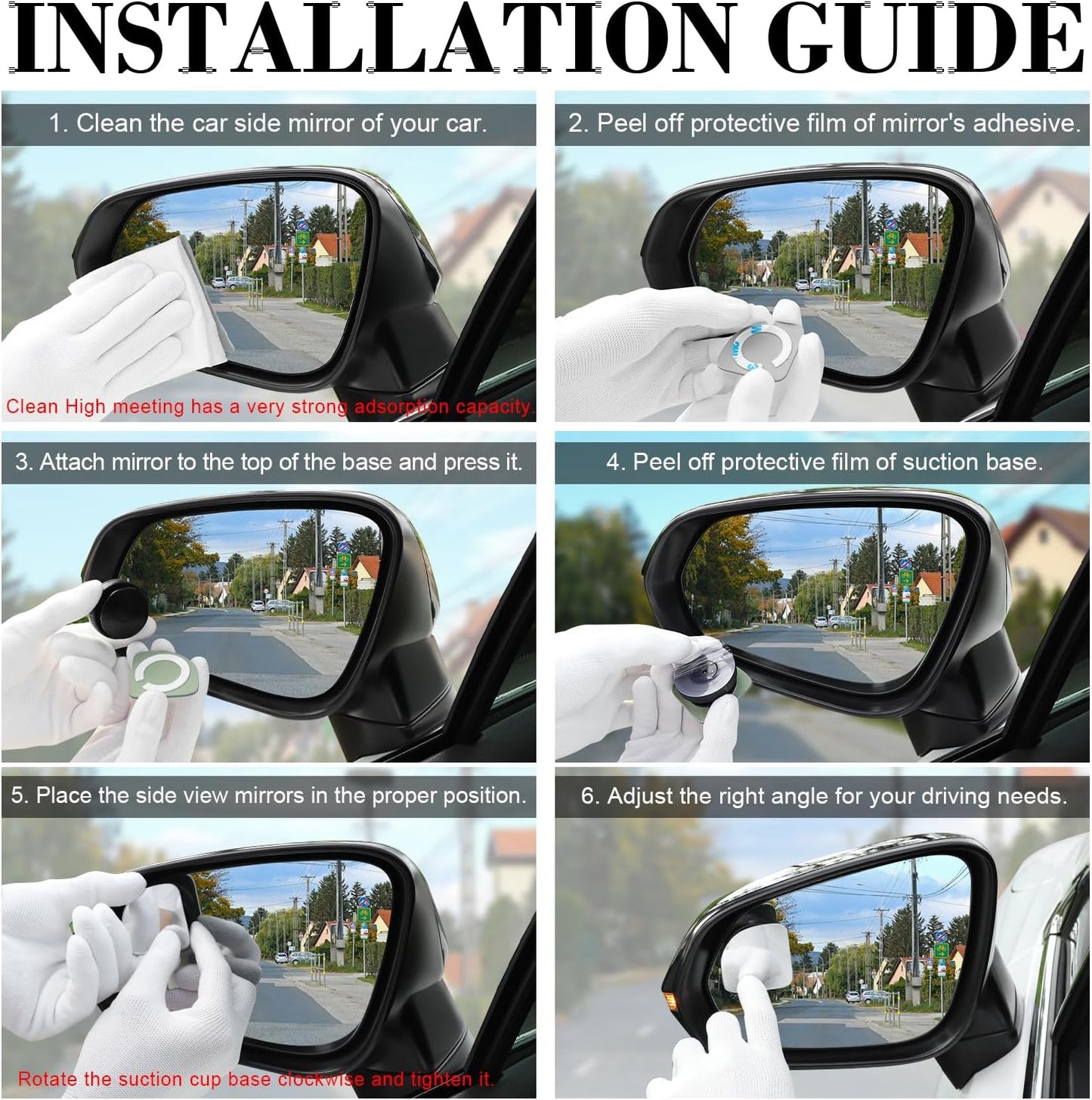 LivTee Blind Spot Car Mirror, HD Glass Frameless Convex Side Mirror Blindspot, Wide Angle Rear View Mirrors for SUVs, Trucks and RVs - Car Accessories