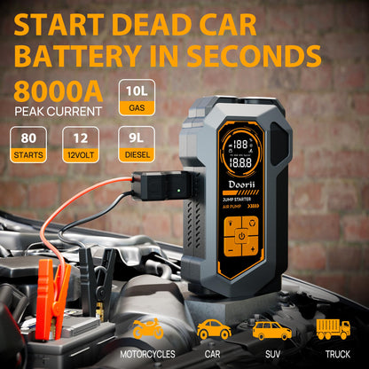 10000A Jump Starter, 24V 155WH Car Jump Starter Battery Pack for All Gas & All Diesel Engine, Portable Truck Jump Starter, Power Station for Camping Essentials (V10-1)