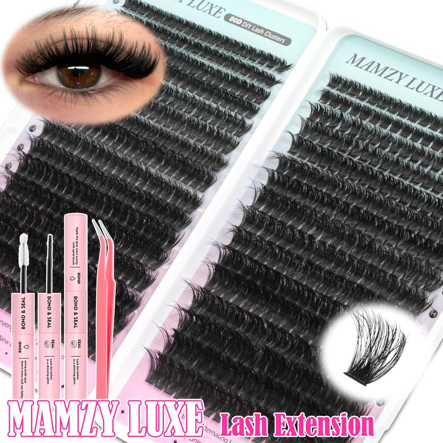 Lash Clusters Wispy 100D Eyelash Clusters 10-18mm Fluff Cluster Eyelash Extensions D Curl No Plastic Feel Individual Lashes Extension 204 Pcs Versatile False Eyelashes Clusters