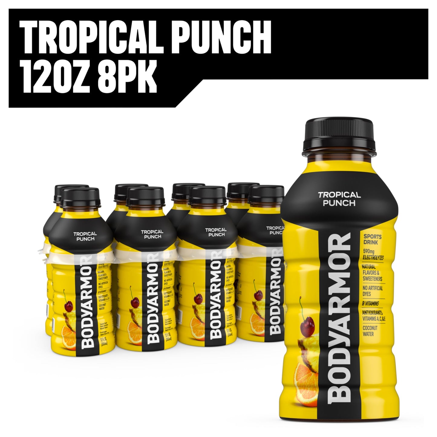 BODYARMOR Sports Drink, Strawberry Banana, Electrolyte Drink Hydration, 12 Fl Oz Bottles (8 Pack), Flavored Coconut Water with B Vitamins & Antioxidants