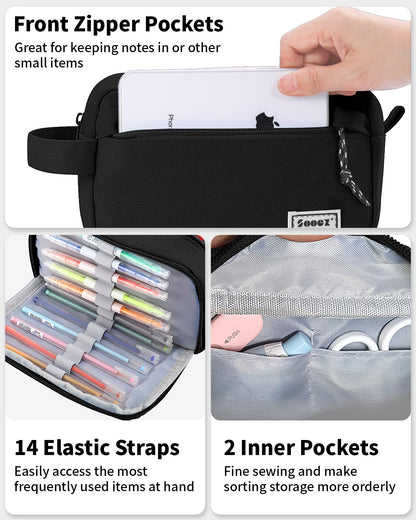 Sooez Original High Capacity Pencil Case, Big Pencil Bag Pouch Organizer
