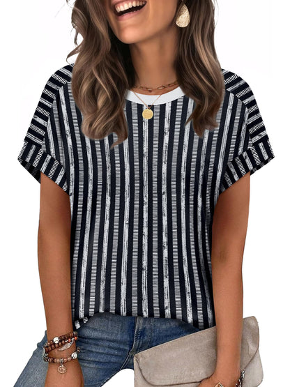 WIHOLL Womens Tops Short Sleeve Shirts Summer Outfits 2026 Spring Dressy Casual Clothes Clothing