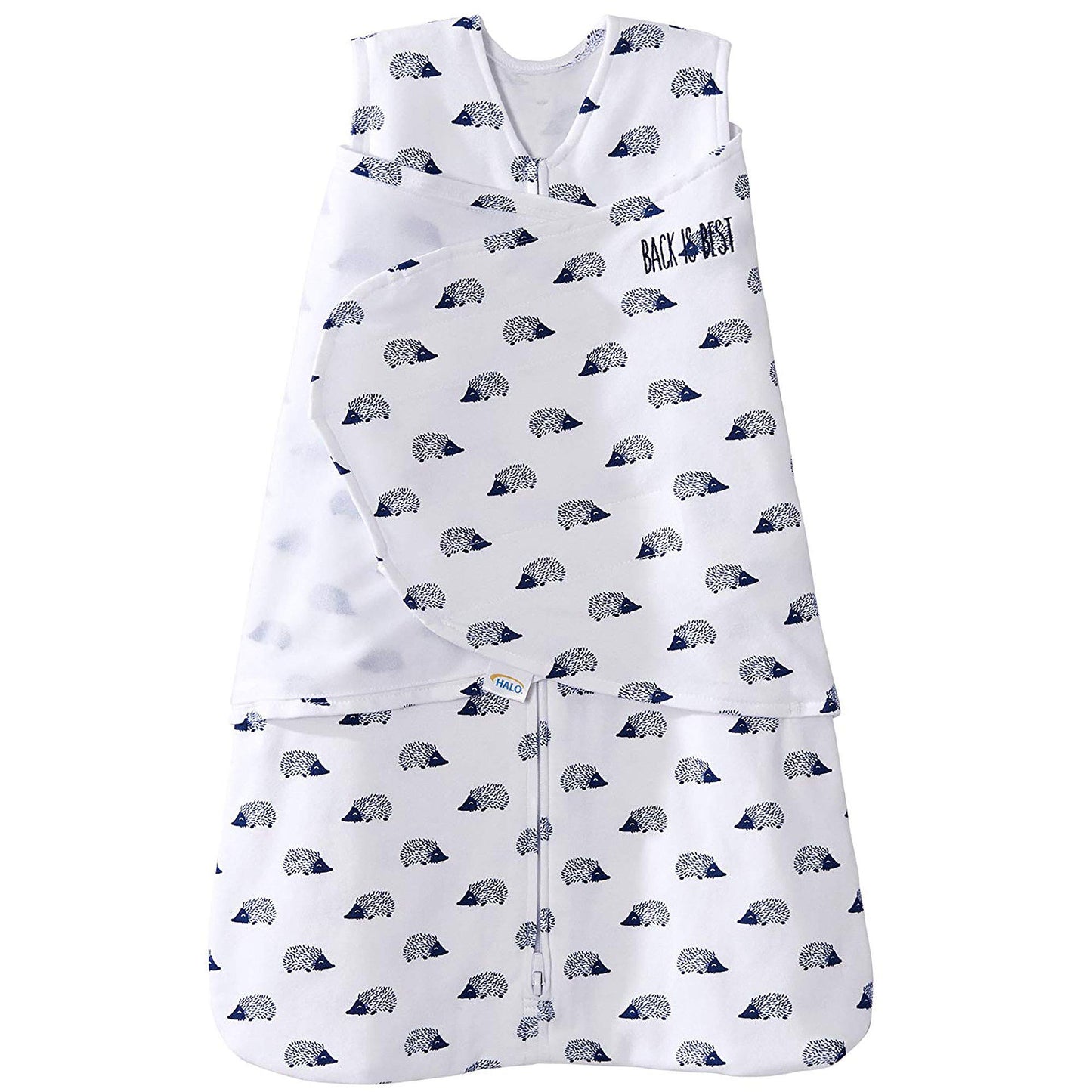 HALO 100% Cotton Sleepsack Swaddle, 3-Way Adjustable Wearable Blanket, TOG 1.5, Baby Blue, Newborn, 0-3 Months