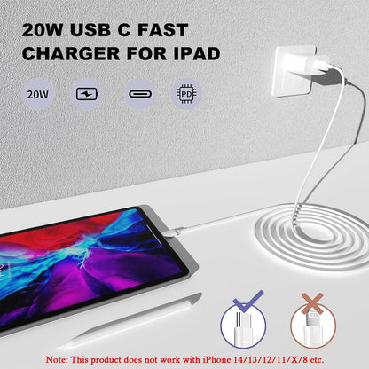 iPhone 17 16 15 Charger Fast Charging,2Pack 20W Apple iPad USB C Wall Charger Block with 6FT USB C to C Cable for iPhone 17/Pro/Pro Max/17 Air/ 16/16 Pro/16 Pro Max/15/Plus/Pro/Pro Max