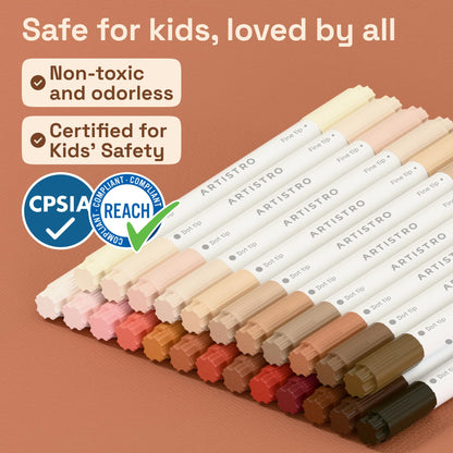 ARTISTRO Dual-Tip Acrylic Paint Marker Pens - Set of 36