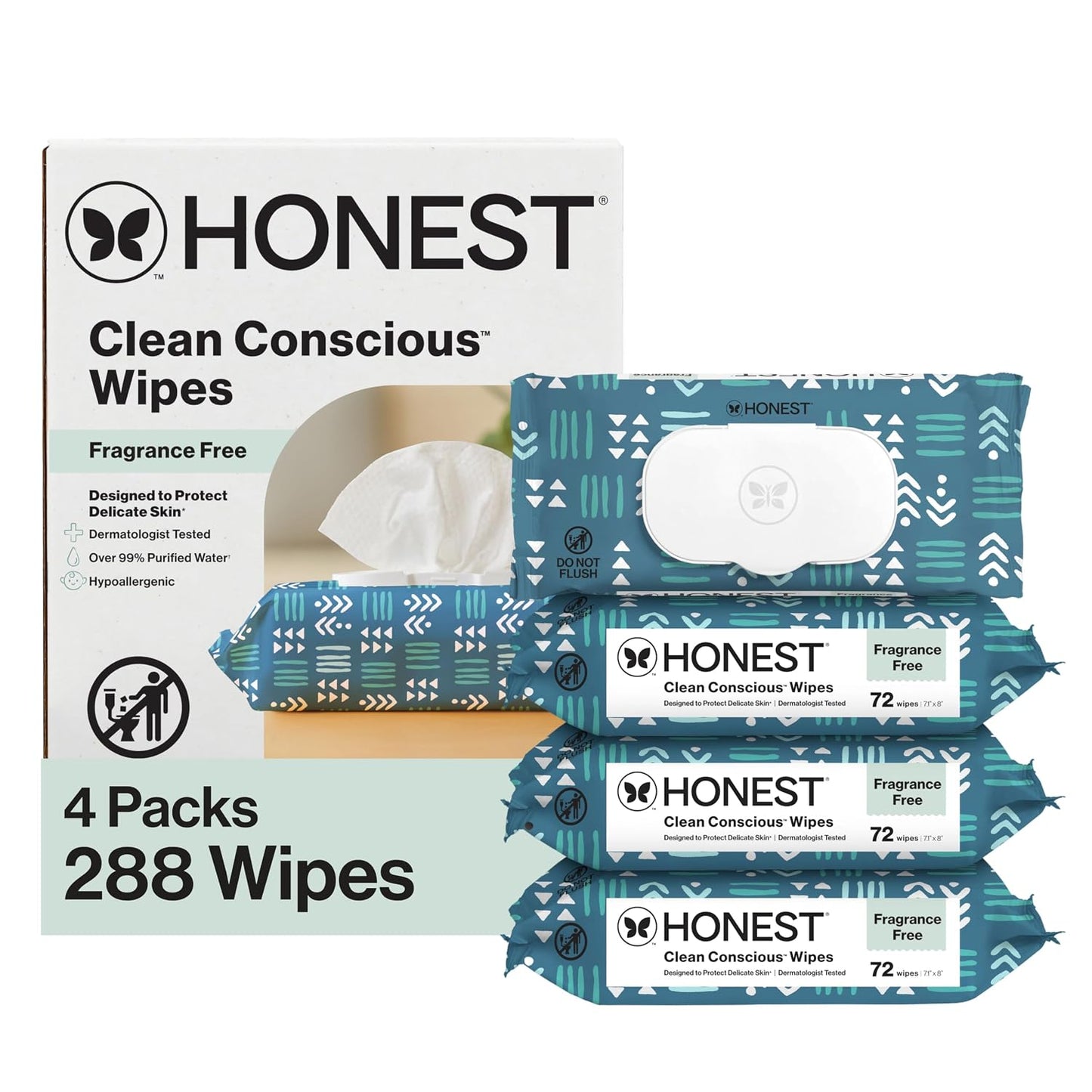 The Honest Company Multi-Use Baby Wipes, Pattern Play, 720 Count