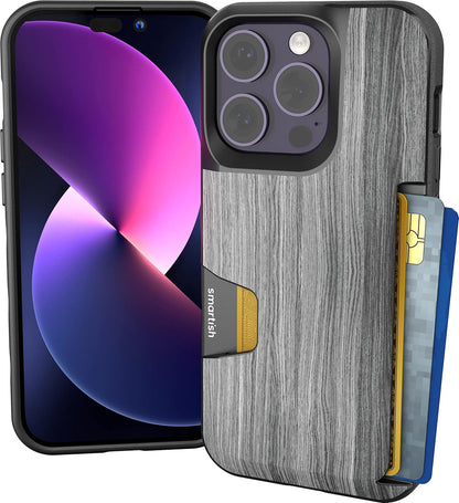 Smartish® iPhone 13 Wallet Case - Wallet Slayer Vol. 1 [Slim + Protective] Credit Card Holder - Drop Tested Hidden Credit Card Slot Cover for Apple iPhone 13 - Black Tie Affair