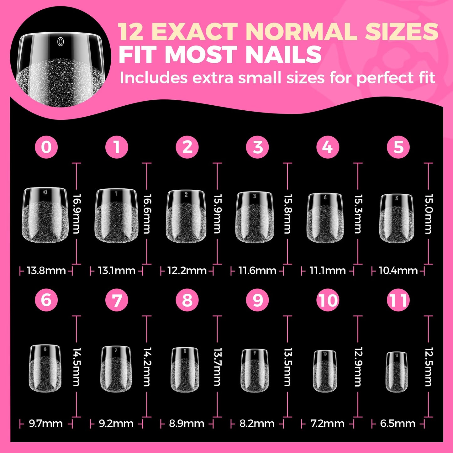 UNA GELLA 504Pcs Medium Pointed Almond Nail Tips, X-Soft Almond Gel Nails
