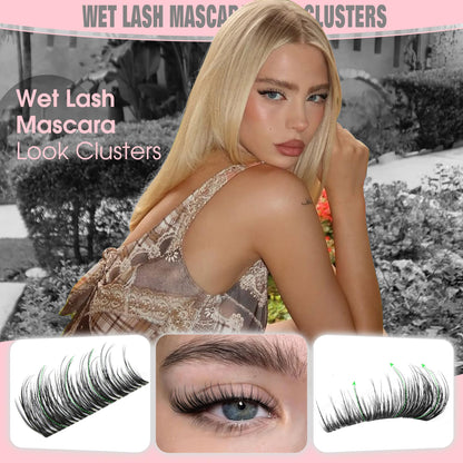 Goddvenus Brown Wispy Eye Lash Clusters Kit Natural Cluster Eyelash Extensions Kit False Eyelash Clusters Fluffy DIY Individual Lash Extensions Kit C Curl