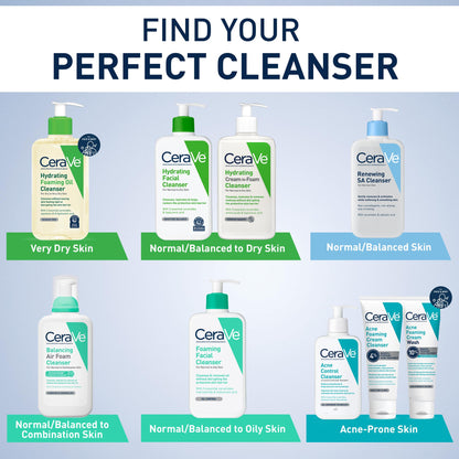CeraVe Renewing Salicylic Acid Cleanser, BHA Exfoliating Face Wash, 16oz