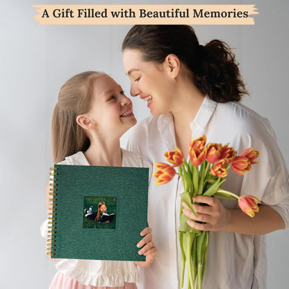 12"x12" Scrapbook Photo Album Linen Cover 40 Sheets 80 Pages White Paper