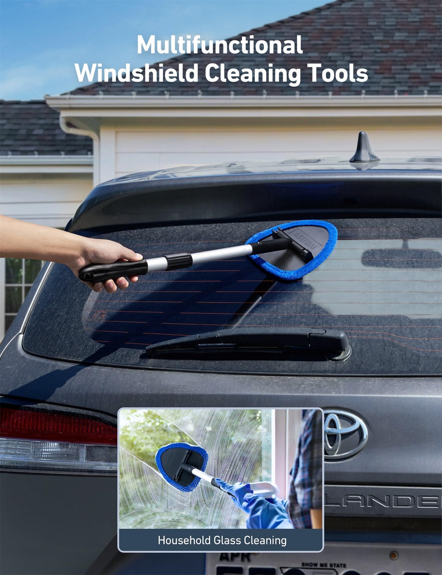 AstroAI 21" Extra-Long Windshield Cleaner Tool & Car Interior Detailing Kit