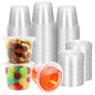 YEEHAW 100 Sets - 2 oz Jello Shot Cups with Lids, Portion Cups, Clear Disposable Plastic Jello Shot Cups for Meal Prep, Salad Dressing, Soufflé, Portion Containers (Pack of 2)