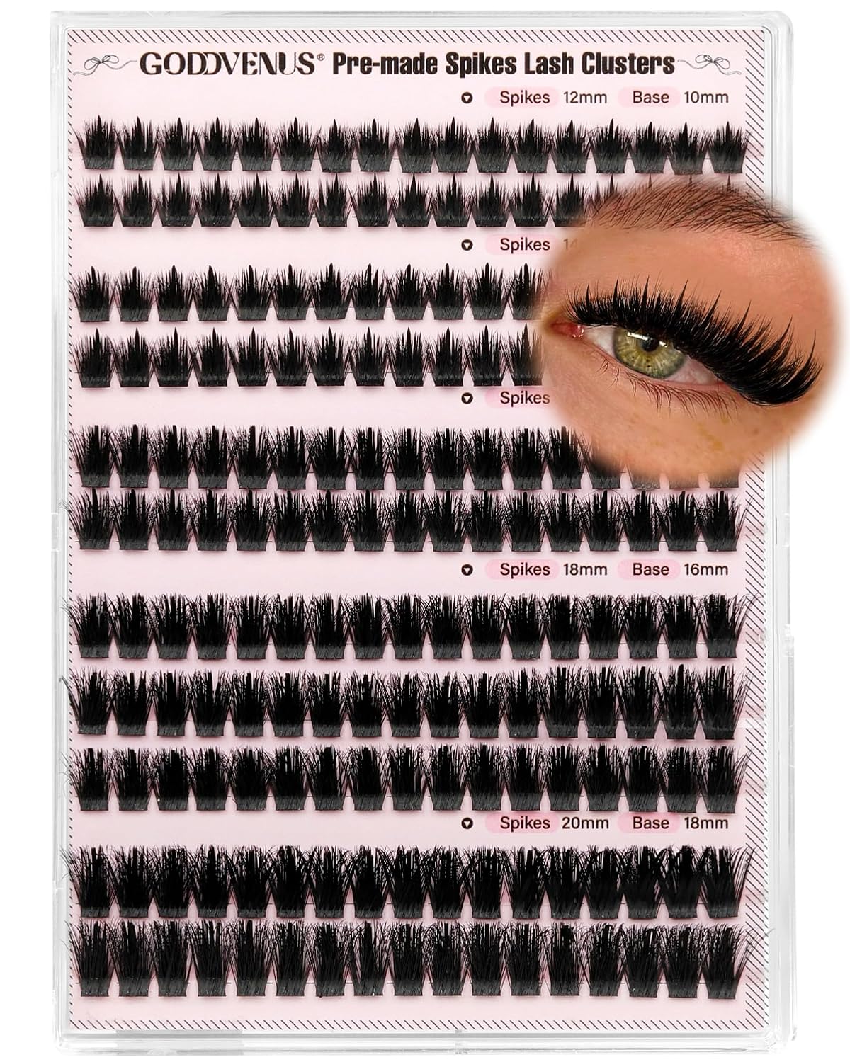 Goddvenus Pre-made Spikes Lash Clusters Wispy Manga Eyelash Clusters