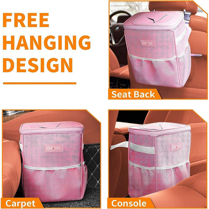 HOTOR Car Trash Can, Leakproof Car Organizer, 2-Gallon, Black