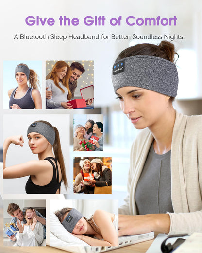 MUSICOZY Sleep Headphones Bluetooth Headband Headphones for Side Sleepers