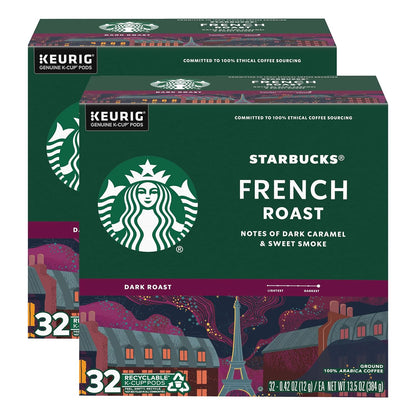 Starbucks K-Cup Coffee Pods, Dark Roast Hot or Iced Coffee, French Roast, 96 Keurig Pods
