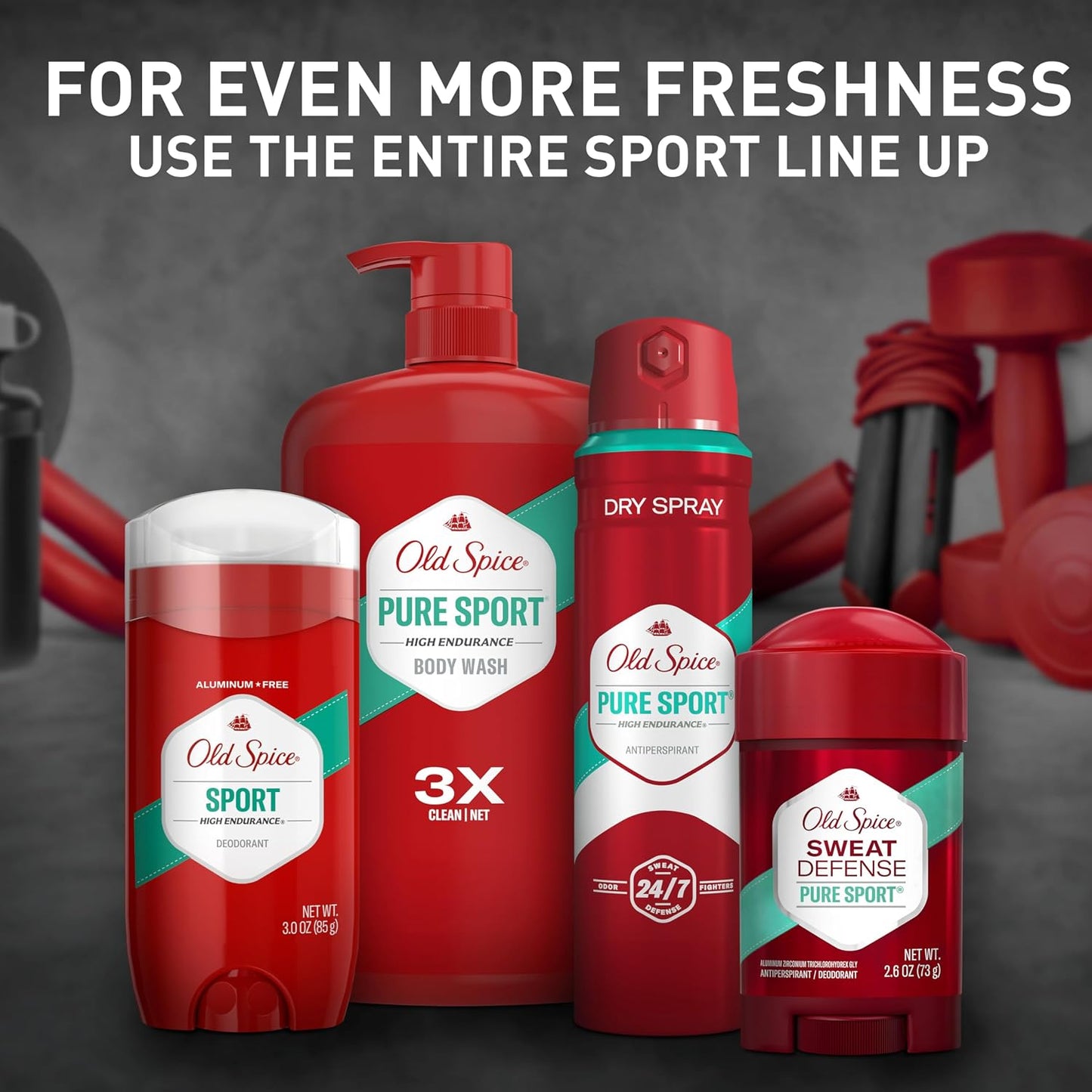 Old Spice Aluminum Free Deodorant For Men, High Endurance, 24/7 Sweat Defense & Odor Protection to Eliminate Odors, 24/7 Freshness & Lasting Scent, Sport Scent, 3.0 oz (Pack of 3)