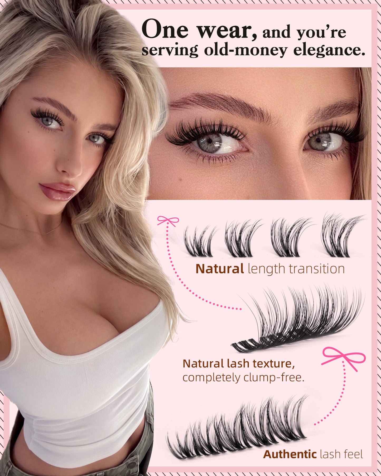 Goddvenus Brown Wispy Eye Lash Clusters Kit Natural Cluster Eyelash Extensions Kit False Eyelash Clusters Fluffy DIY Individual Lash Extensions Kit C Curl