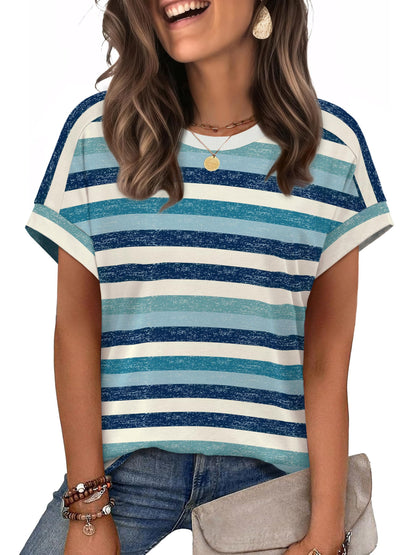 WIHOLL Womens Tops Short Sleeve Shirts Summer Outfits 2026 Spring Dressy Casual Clothes Clothing