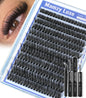 Lash Clusters Wispy 100D Eyelash Clusters 10-18mm Fluff Cluster Eyelash Extensions D Curl No Plastic Feel Individual Lashes Extension 204 Pcs Versatile False Eyelashes Clusters