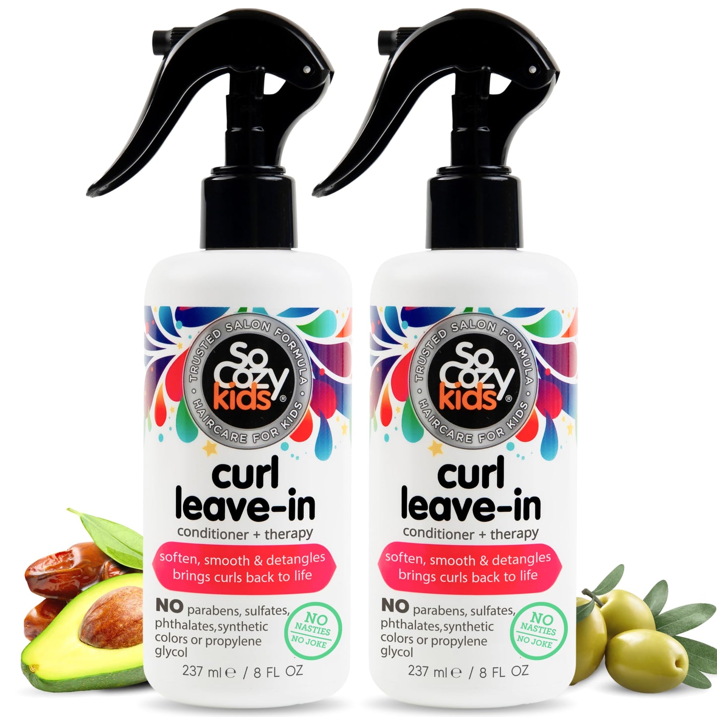 SO COZY Kids Curl Leave In Conditioner + Therapy Spray, 5.2 Fl Oz